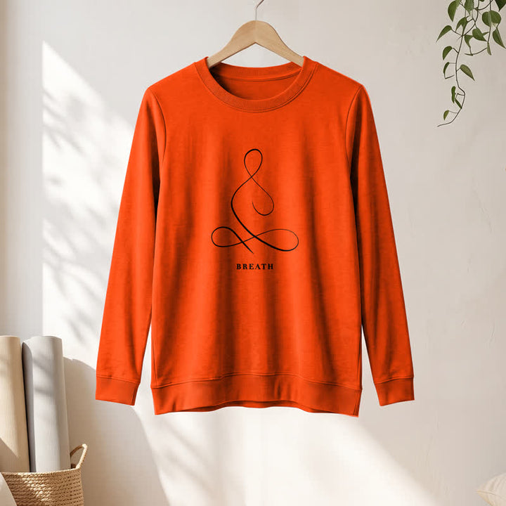 Olivenorma Cotton Blend Breath & Calm Line Art Print Women's Long Sleeve Shirt - image 58