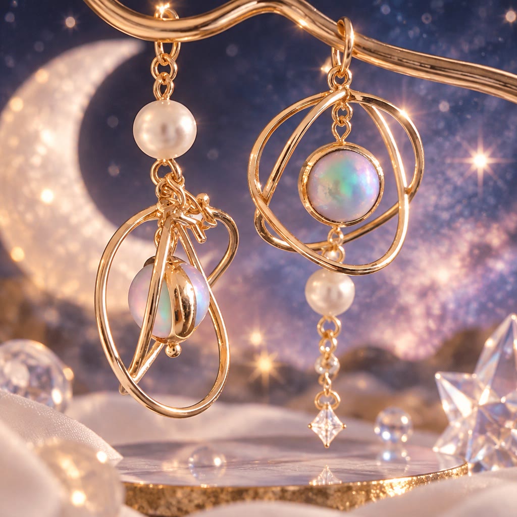 FREE Today: Celestial Planet Universe Asymmetric Solar System Planet Earrings - image 5