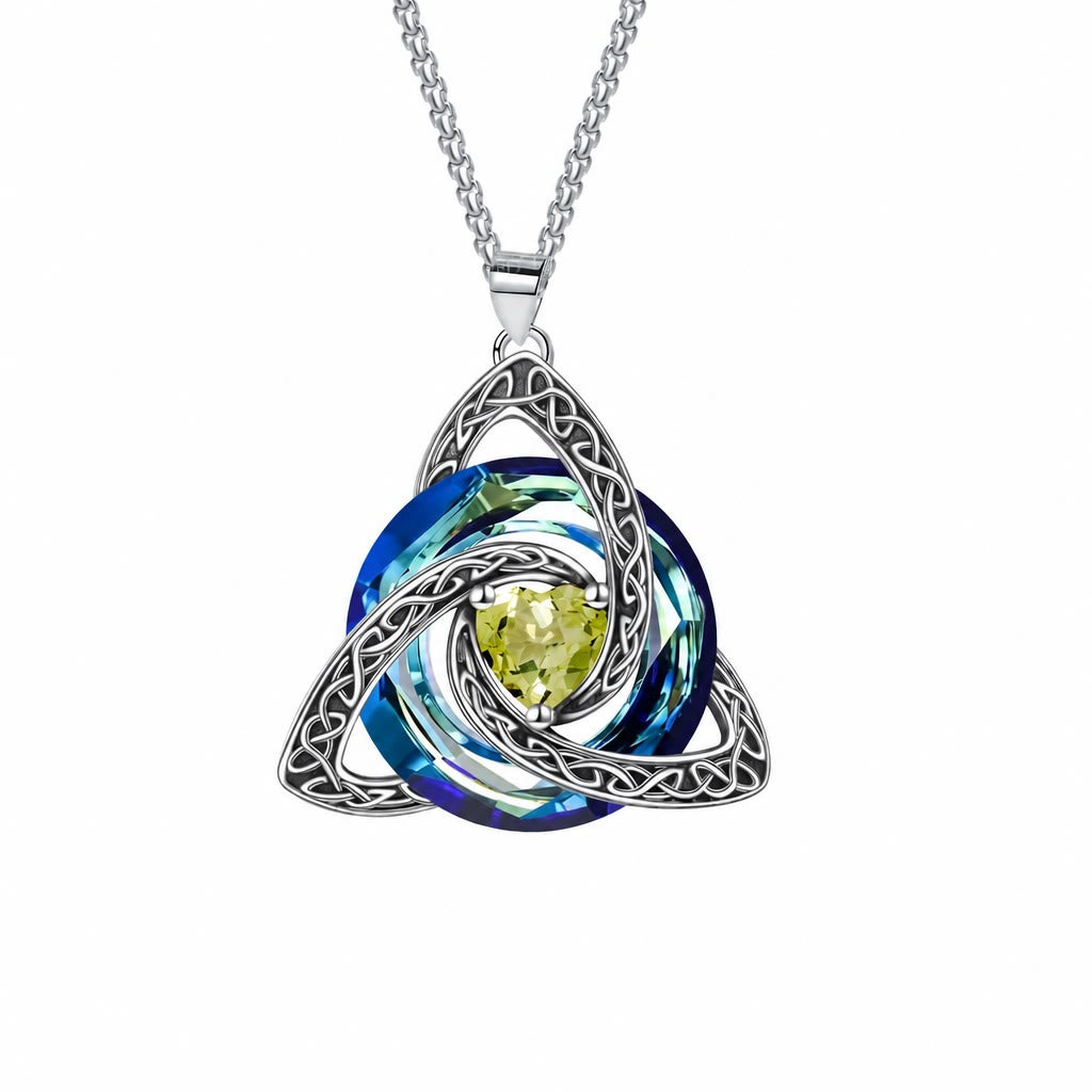 FREE Today: Triquetra Pendant Guardian Amulet Celtic Birthstone Necklace Witchy Jewelry - Necklace - August - image 8