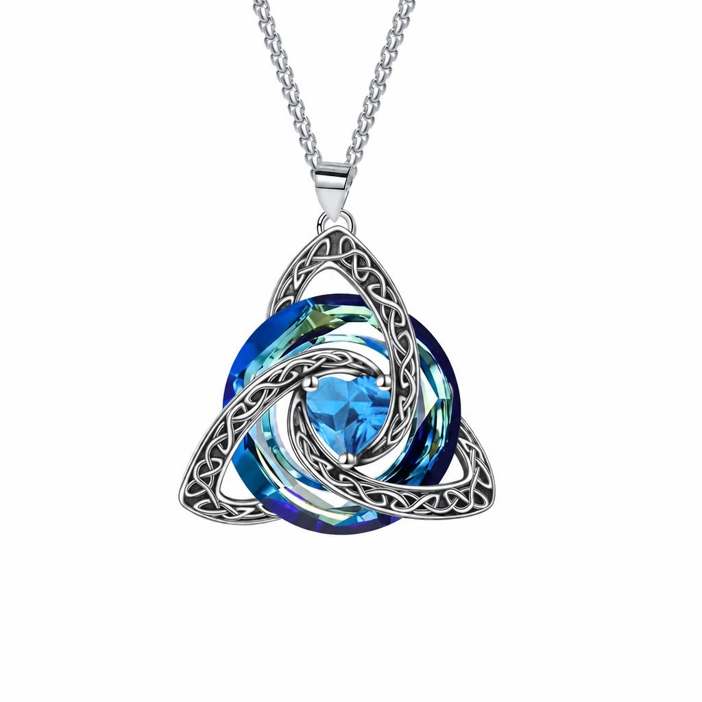 FREE Today: Triquetra Pendant Guardian Amulet Celtic Birthstone Necklace Witchy Jewelry - Necklace - March - image 3