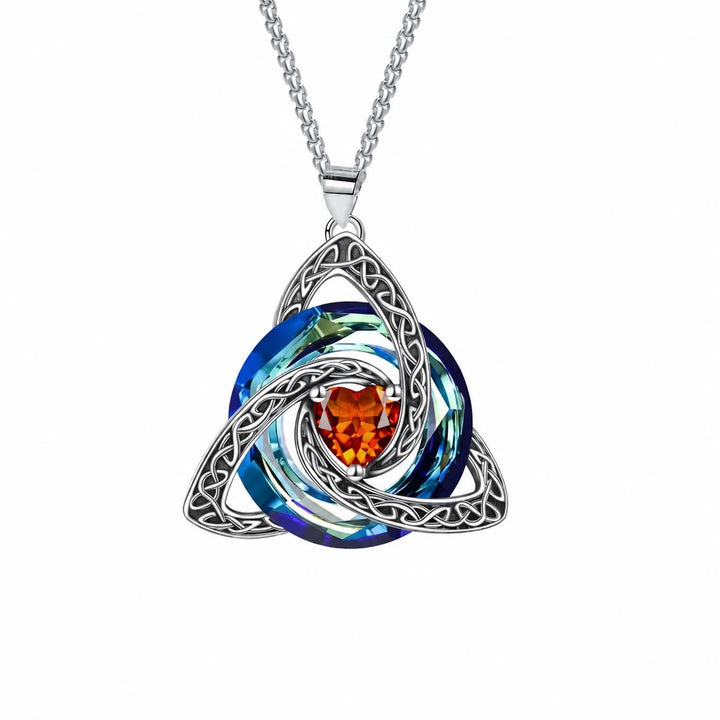 FREE Today: Triquetra Pendant Guardian Amulet Celtic Birthstone Necklace Witchy Jewelry - Necklace - January - image 1