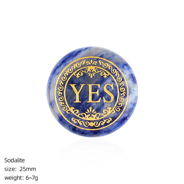 FREE Today: 25mm Natural Crystal Yes or No Decision Coin Double Sides Engraved Tabletop Meditation Decor - Sodalite - image 16