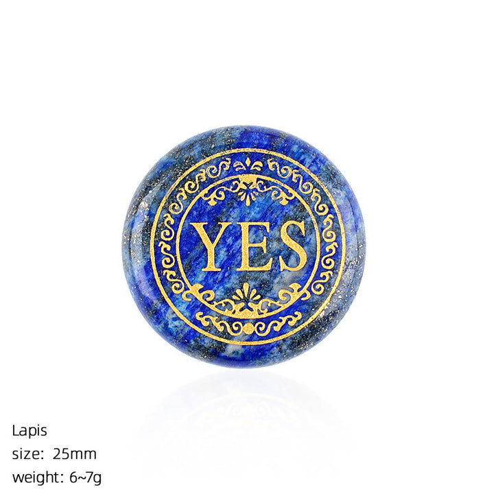 FREE Today: 25mm Natural Crystal Yes or No Decision Coin Double Sides Engraved Tabletop Meditation Decor - image 2