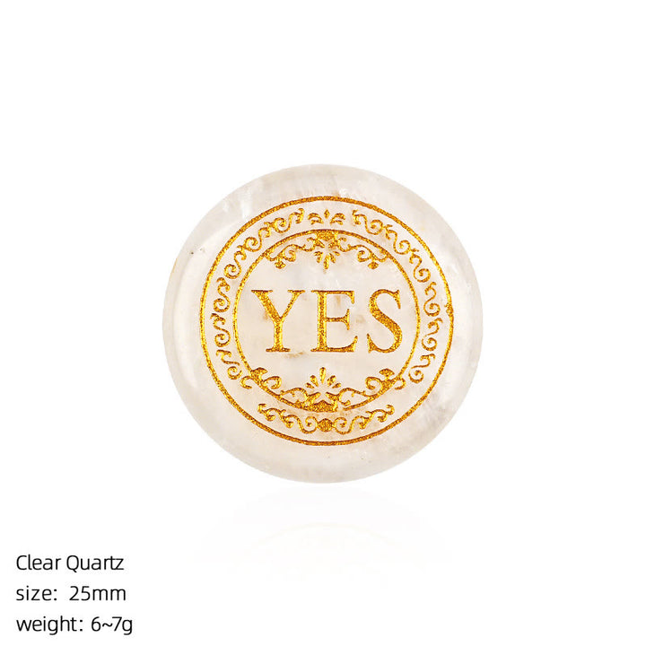 FREE Today: 25mm Natural Crystal Yes or No Decision Coin Double Sides Engraved Tabletop Meditation Decor - Clear Crystal - image 17
