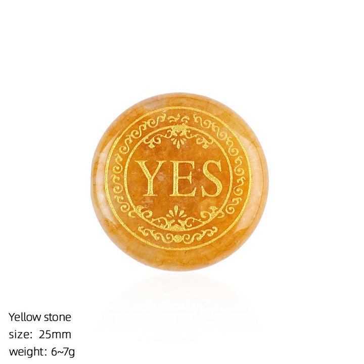 FREE Today: 25mm Natural Crystal Yes or No Decision Coin Double Sides Engraved Tabletop Meditation Decor - Yellow Jade - image 15