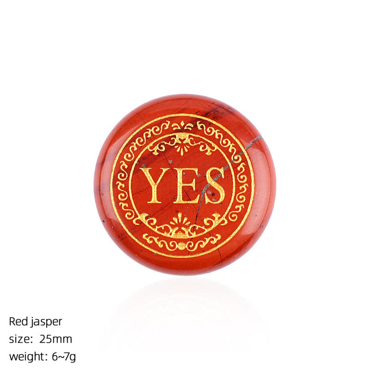 FREE Today: 25mm Natural Crystal Yes or No Decision Coin Double Sides Engraved Tabletop Meditation Decor - Red Jasper - image 13