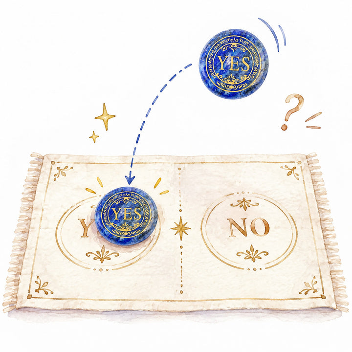 FREE Today: 25mm Natural Crystal Yes or No Decision Coin Double Sides Engraved Tabletop Meditation Decor - image 5