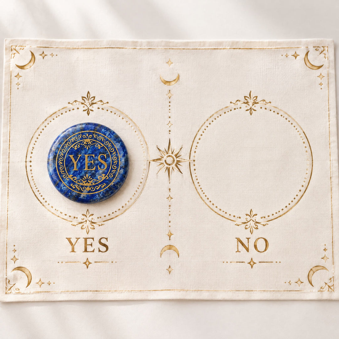 FREE Today: 25mm Natural Crystal Yes or No Decision Coin Double Sides Engraved Tabletop Meditation Decor - image 4