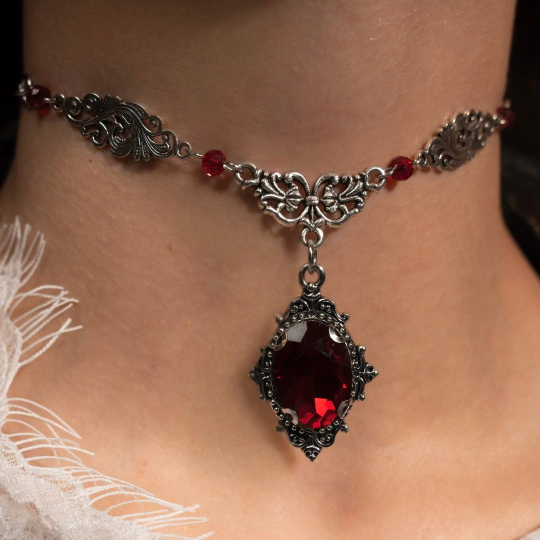 FREE Today: Victorian Gothic Rose Choker Antique Silver Filigree Witch Vampire Necklace - image 3
