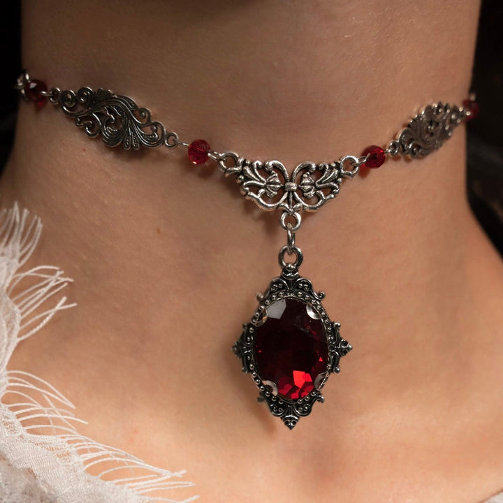 FREE Today: Victorian Gothic Rose Choker Antique Silver Filigree Witch Vampire Necklace - image 3