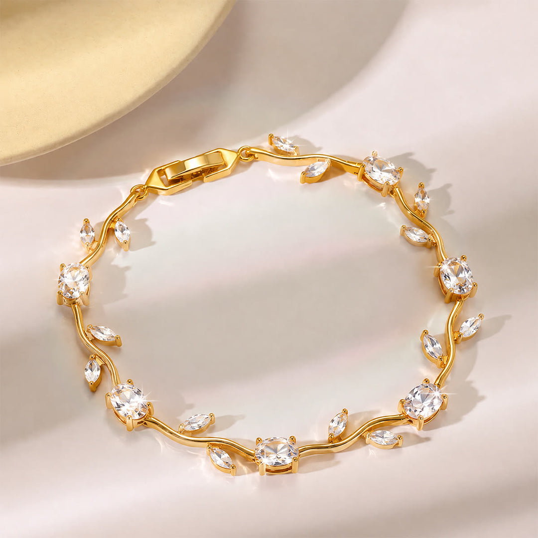 FREE Today: Romantic Tulip Bracelet Multicolor Floral Crystal - White - Golden - image 9