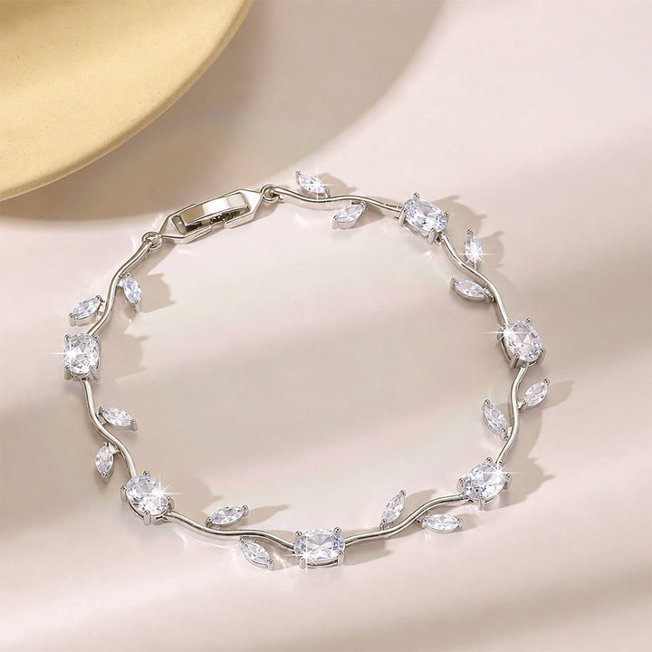 FREE Today: Romantic Tulip Bracelet Multicolor Floral Crystal - White - Silver Color - image 12