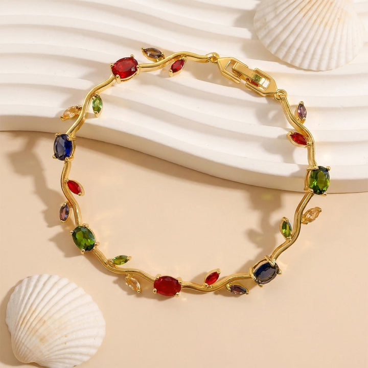 FREE Today: Romantic Tulip Bracelet Multicolor Floral Crystal - Multicolored - Golden - image 26