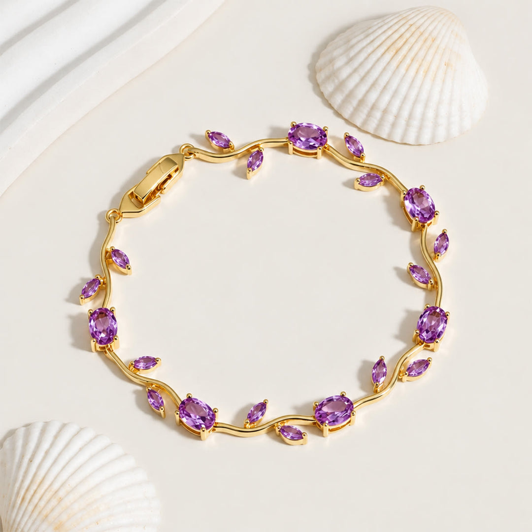 FREE Today: Romantic Tulip Bracelet Multicolor Floral Crystal - Purple - Golden - image 76