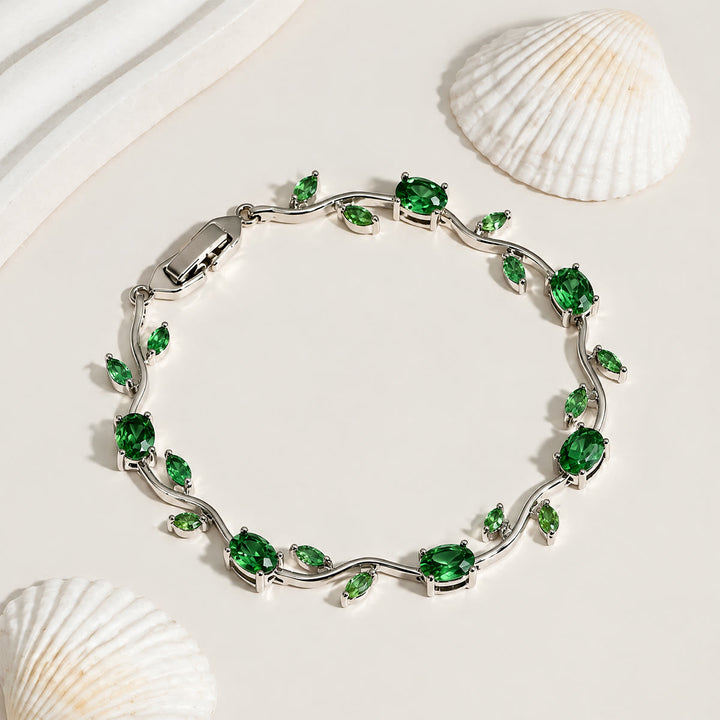 FREE Today: Romantic Tulip Bracelet Multicolor Floral Crystal - Light Green - Silver Color - image 87