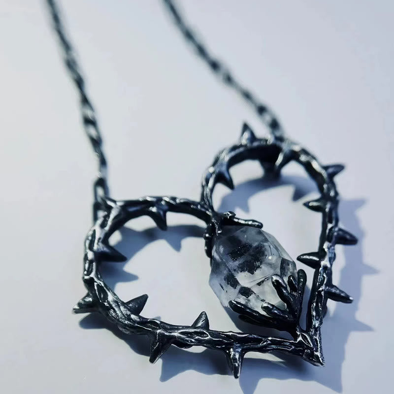 FREE Today: "Witch's Heart"-Clear Crystal Thorn Heart Necklace - image 1