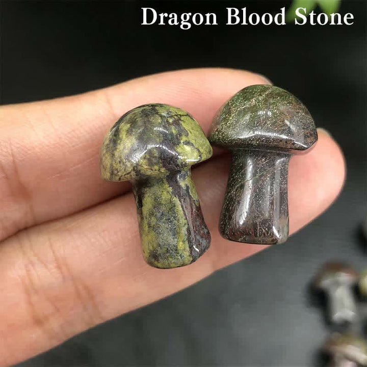 Olivenorma Natural Crystal Mini Mushroom Decoration  - Dragon Blood Stone - image 3
