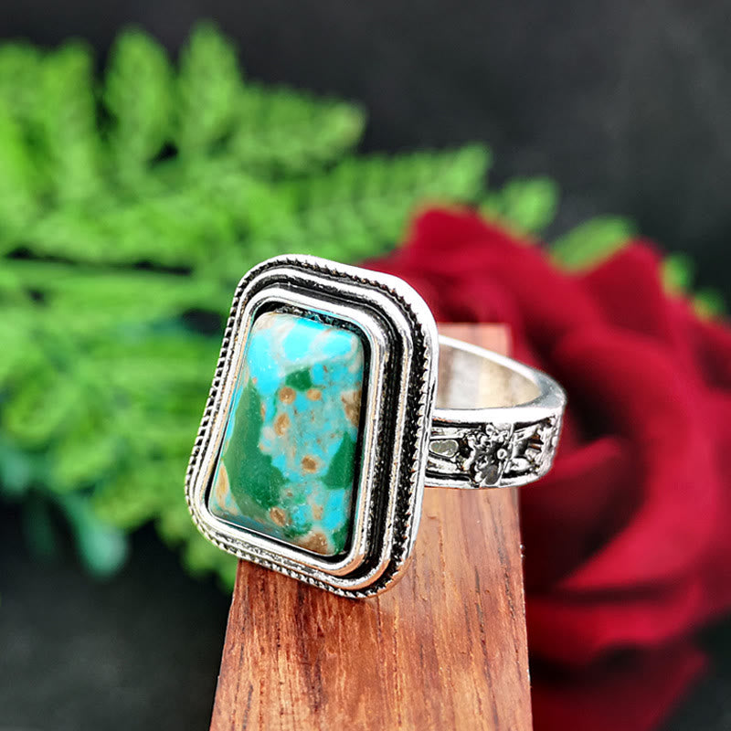 Olivenorma Emperor Stone Embossed Rose Ring - image 1