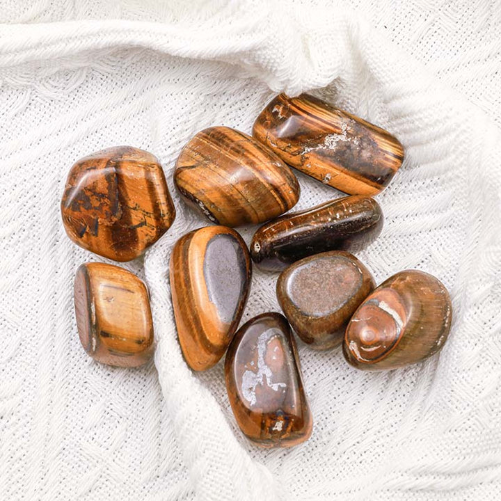 Olivenorma Tiger Eye Natural Tumbled Stone Set