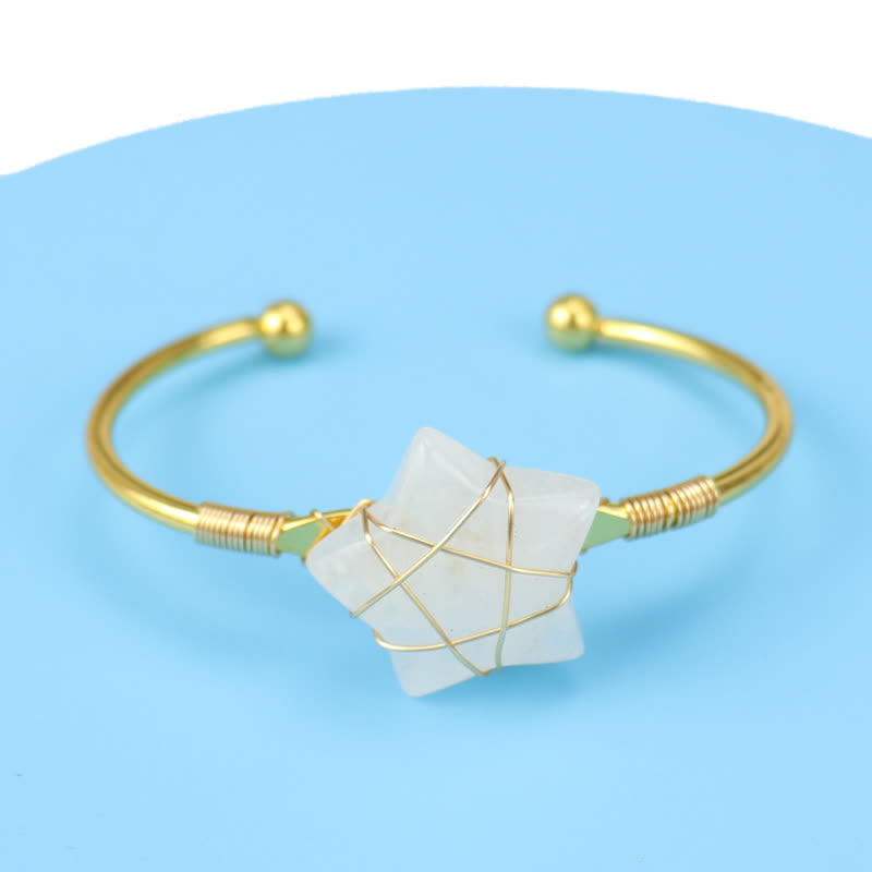 Olivenorma Gold Wire Wrapped Star Shape Gemstone Bracelet