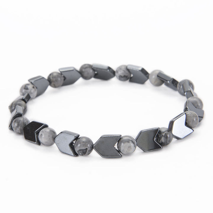 Olivenorma Arrow Hematite Tiger Eye Beaded Men Bracelet