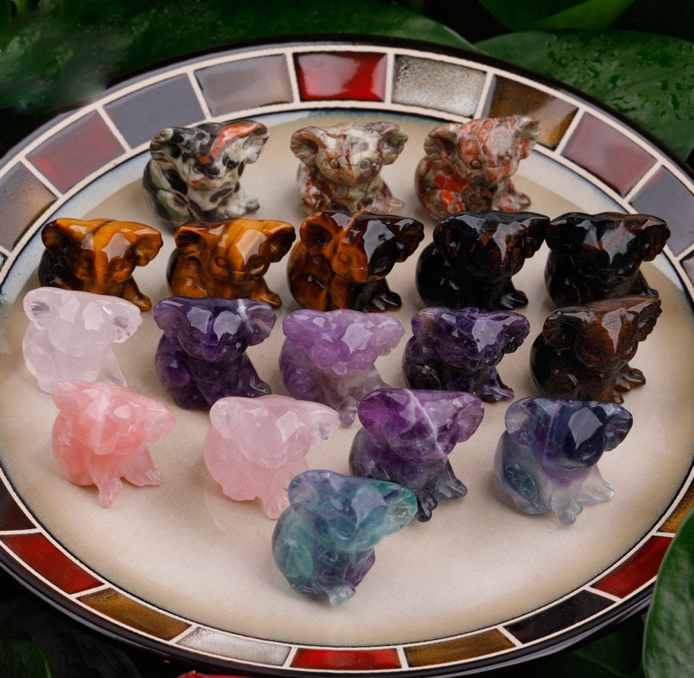 Olivenorma 1.2 Inches Carved Cute Koala Figurine Gemstone Decoration - image 49