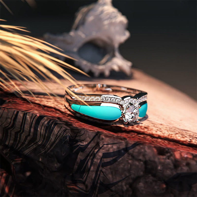 FREE Today: Blue Lagoon Turquoise 2 Piece Ring - image 3