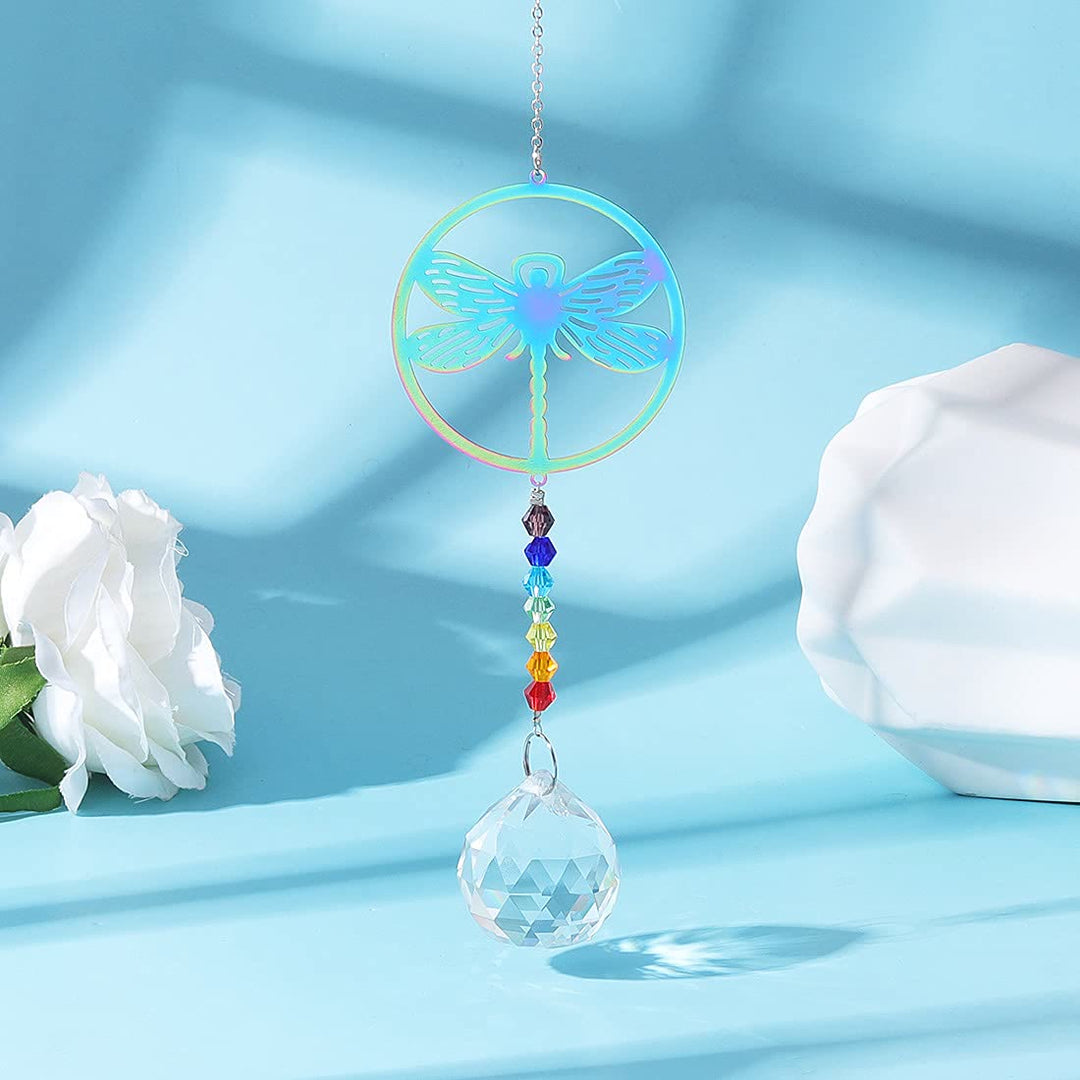 Olivenorma Clear Crystal Hanging Chakra Beads Wind Chime Suncatcher