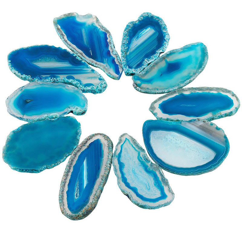 Olivenorma Natural Sliced Agate Gemstone Decoration