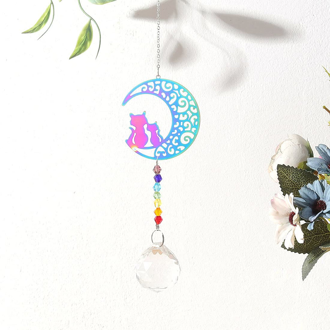 Olivenorma Clear Crystal Hanging Chakra Beads Wind Chime Suncatcher