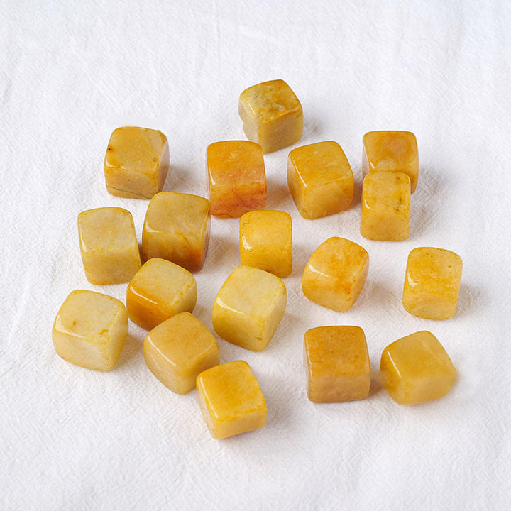 Olivenorma Yellow Agate Crystal Cube Natural Stone