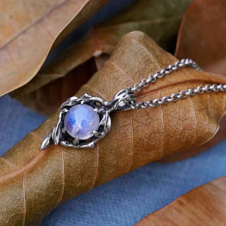 Olivenorma Moonstone Flame Drop Pendant Necklace