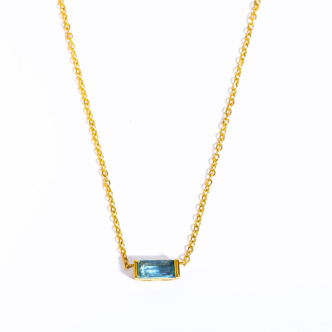 Olivenorma Simple Rectangular Birthstone Pendant Stainless Steel  Gift Card Necklace - image 39