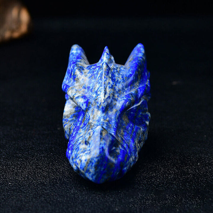 Olivenorma 3.2 Inch Dragon Head Skull Gemstone Decoration