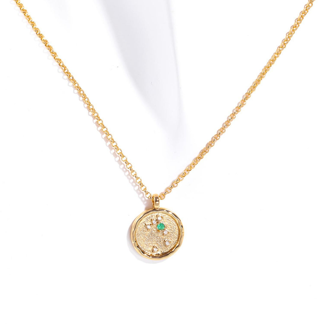 Olivenorma White Zircon Birthstone Zodiac Necklace