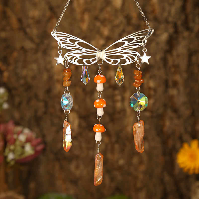 Olivenorma Crystal Butterfly Wings Sunshine Catcher Wind Chime