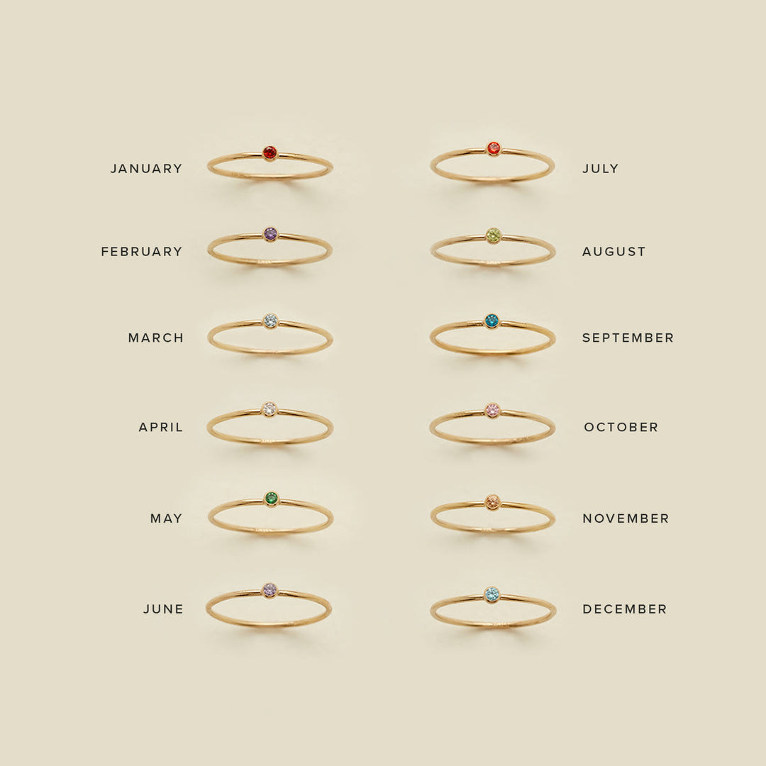 Olivenorma Birthstone 12 Month Birth Slim Ring - image 21