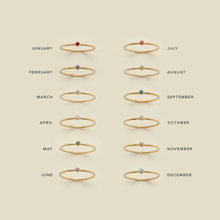 Olivenorma Birthstone 12 Month Birth Slim Ring - image 21