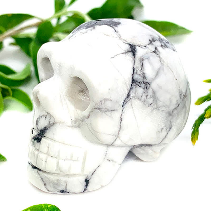 Olivenorma White Turquoise Crystal Skull Decoration