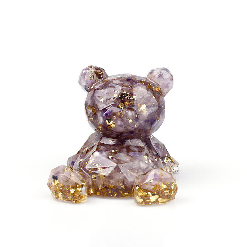 Olivenorma Crystal Mirror Bear Gemstone Decoration