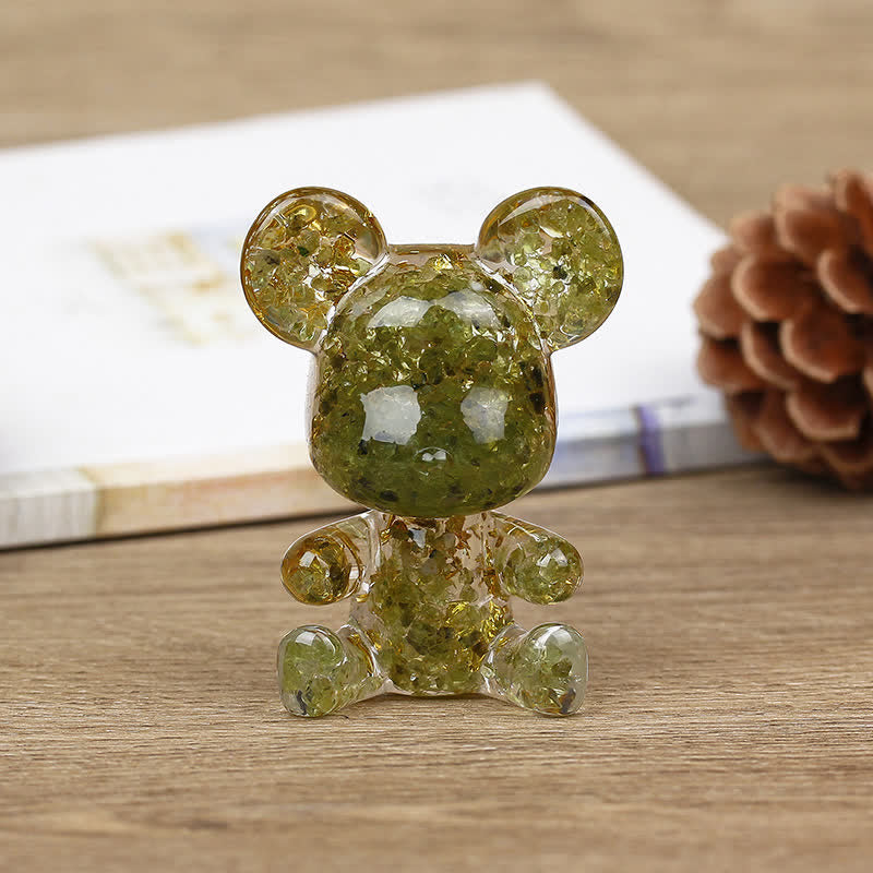 Olivenorma Cute Crystal Bear Gemstone Decoration - Peridot - image 14
