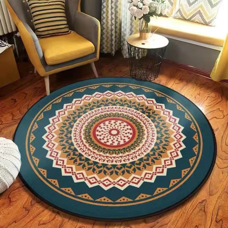 Olivenorma Mandala Round Area Rug Machine Washable Carpet - image 13