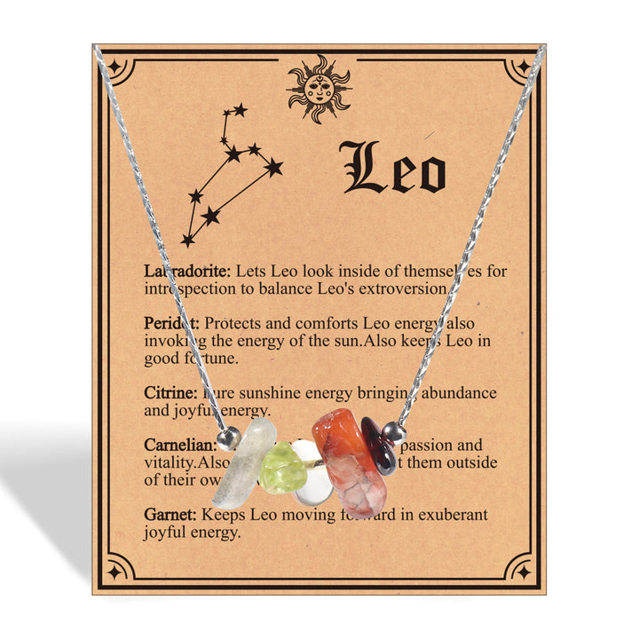 Olivenorma Natural Stone Zodiac Sign Choker Necklace