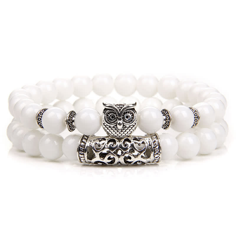 Olivenorma Owl Natural Crystal Beads Bracelet