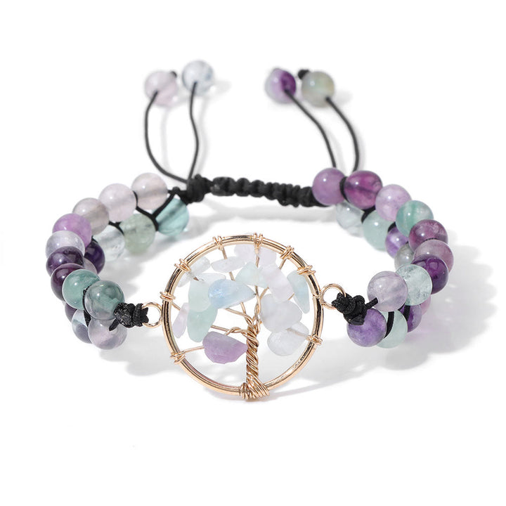 Olivenorma 6mm Beads Double Braided Tree Of Life Bracelet