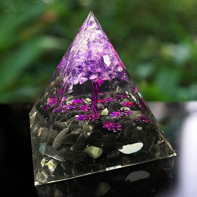 Olivenorma Amethyst Obsidian Tree Of Life Orgone Pyramid – us.olivenorma