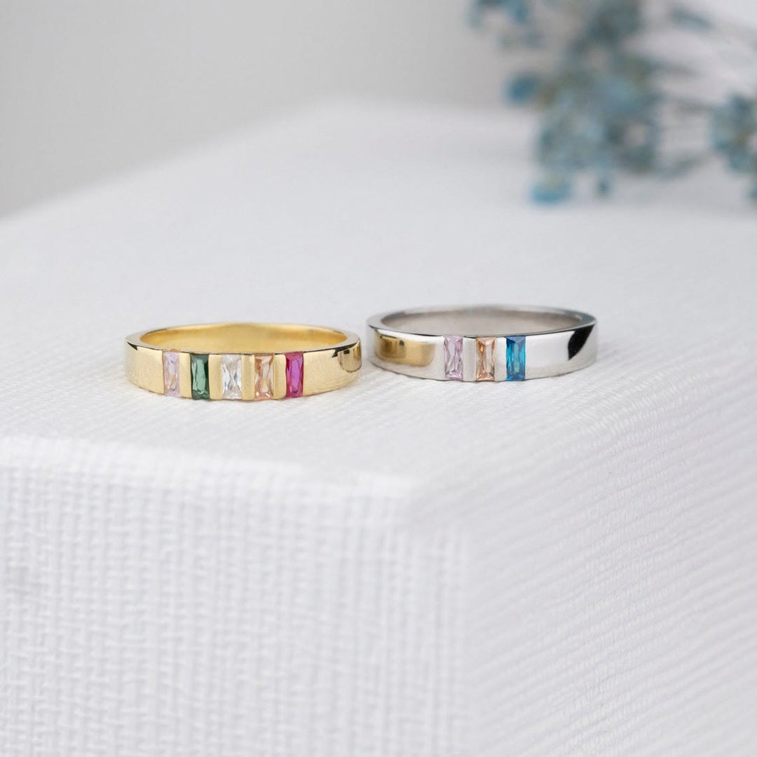 Olivenorma Mother Gifts Baguette Birthstone Ring - image 0