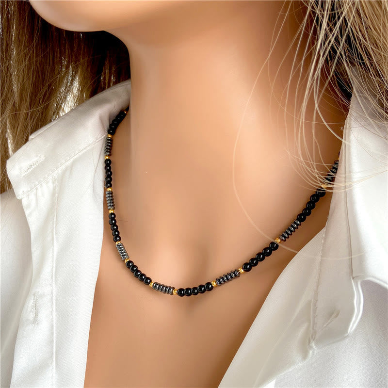 Olivenorma Gemstone & Hematite Necklace