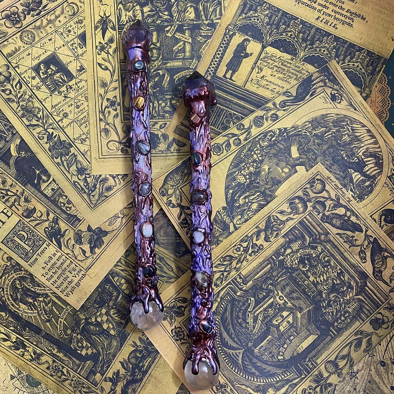 Olivenorma Double Headed Magic Amethyst Clear Crystal Wands