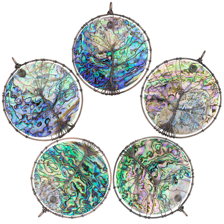 Olivenorma Abalone Shell Tree Of Life Hanging Ornament